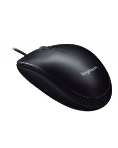 Logitech B100 Corded Mouse – Wired USB Mouse for Computers and laptops, for Right or Left Hand Use, Black